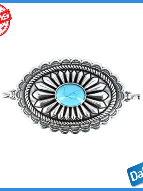 Silver Concho Chain Belt with Lobster Claw Closure, Medium Size